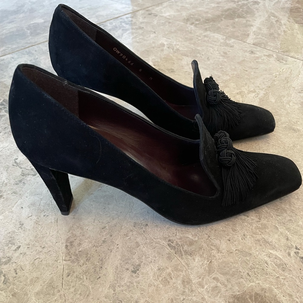Stuart Weitzman Suede Heels with Tassels